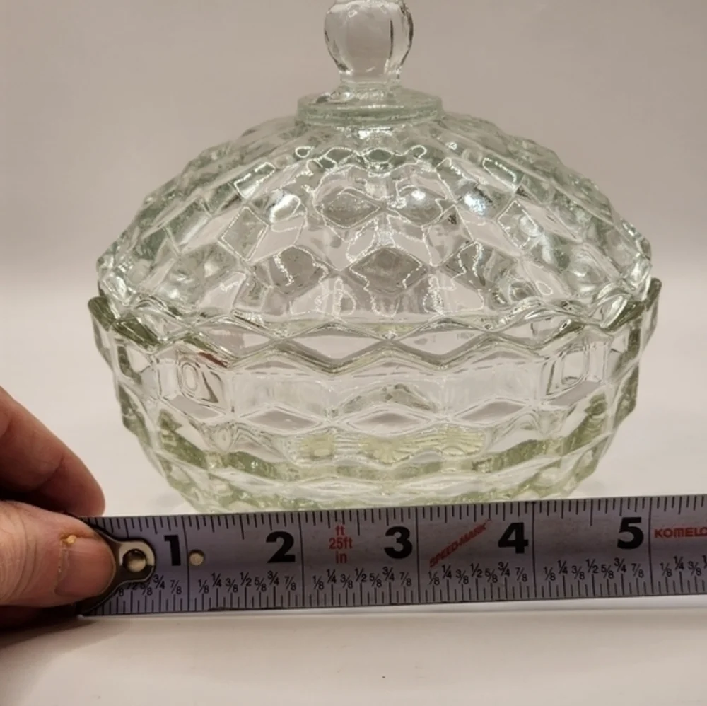 Vintage Clear Indiana Glass American Whitehall Covered Candy Dish With Lid‎